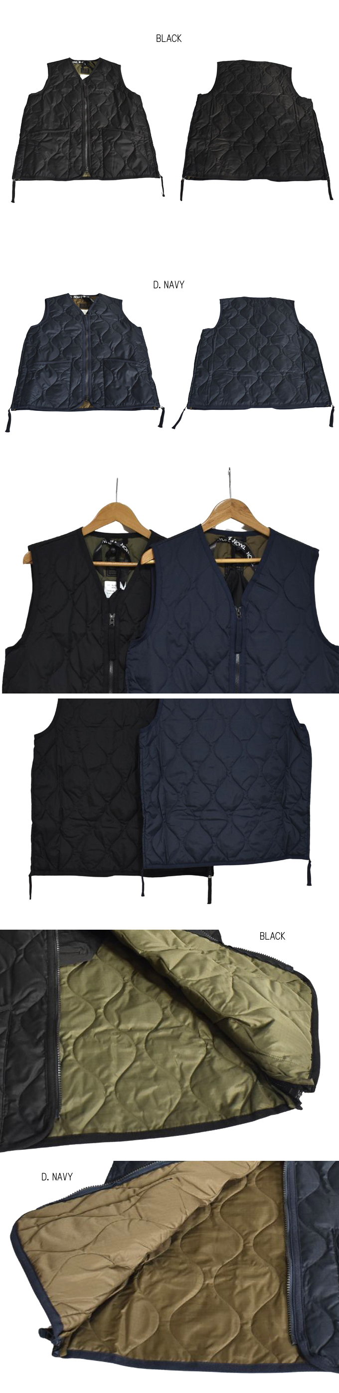 TAION 【UNISEX】 MILITARY W-ZIP V NECK DOWN VEST