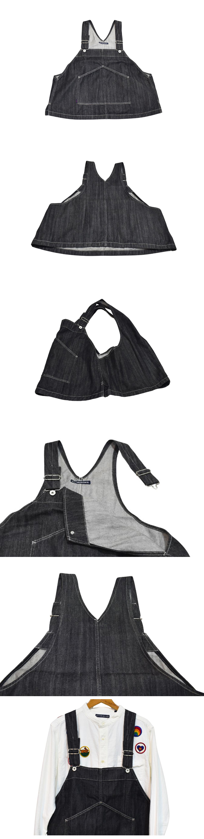 TIGRE BROCANTE 11オンスブラックデニムワークマンビブベスト