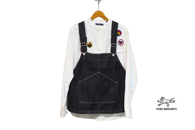 TIGRE BROCANTE 11オンスブラックデニムワークマンビブベスト