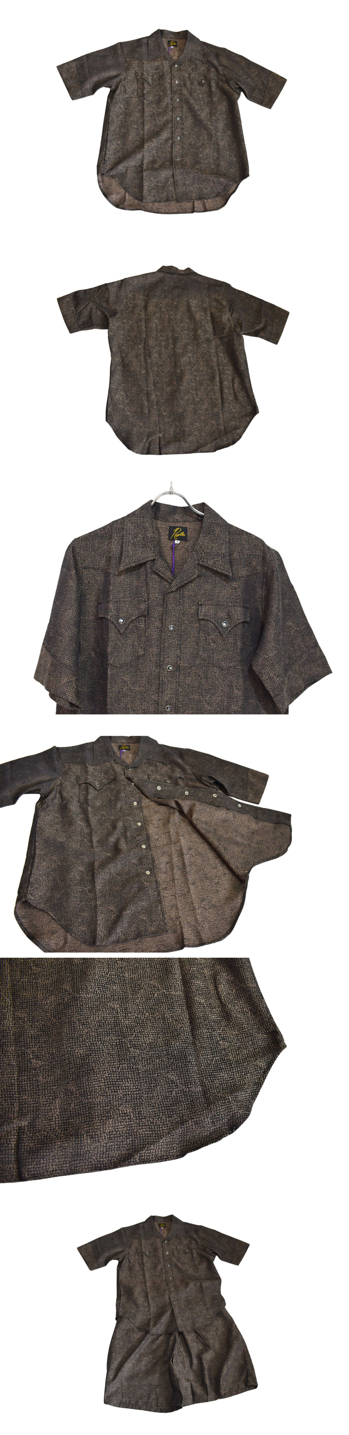 Needles S/S WESTERN SHIRT - MICRO SHADOW PLAID