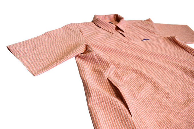 THOUSAND MILE [L's]SHORT SLEEVE SKIPPER OP SEERSUCKER STRIPE