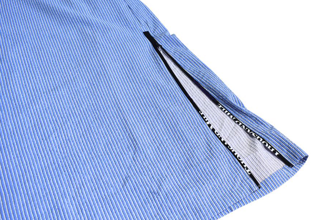 THOUSAND MILE [L's]SHORT SLEEVE SKIPPER OP SEERSUCKER STRIPE