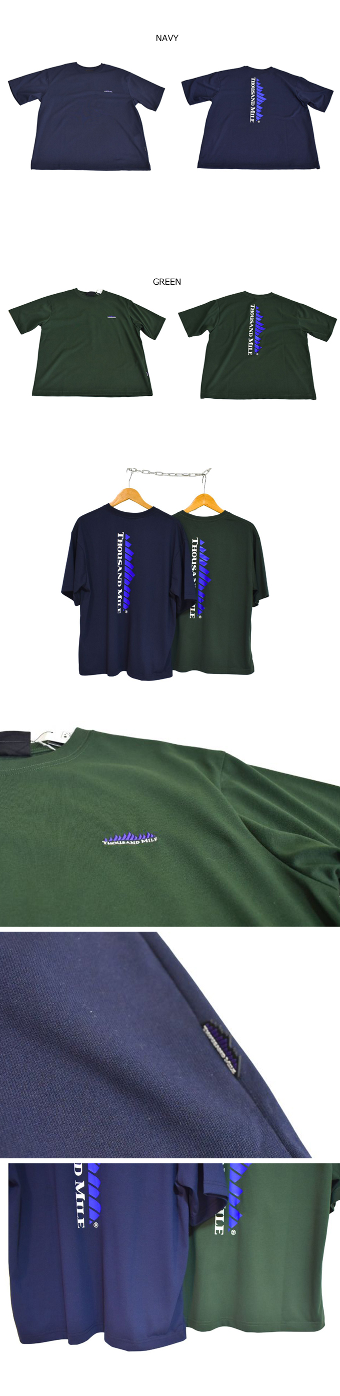 THOUSAND MILE SHORT SLEEVE PRINT T-SHIRT VERTICAL LOGO T/C JERSEY