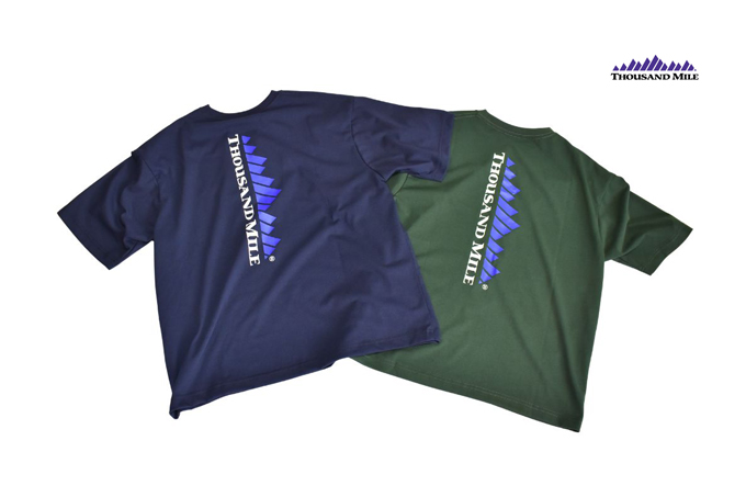 THOUSAND MILE SHORT SLEEVE PRINT T-SHIRT VERTICAL LOGO T/C JERSEY