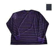 Needles L/S CREW NECK TEE - STRIPE VELOUR