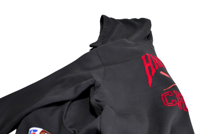 RUSSELL ATHLETIC HARVARD UNIVERSITYR HIGH COTTON LOOPBACK TERRY BRUSHED HALF-ZIP SWEAT WITH HOOD
