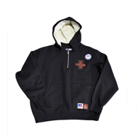 RUSSELL ATHLETIC HARVARD UNIVERSITYR HIGH COTTON LOOPBACK TERRY BRUSHED HALF-ZIP SWEAT WITH HOOD