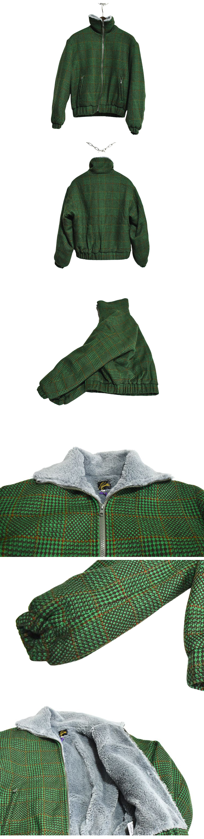 Needles LINED BOA JACKET - HOUNDSTOOTH