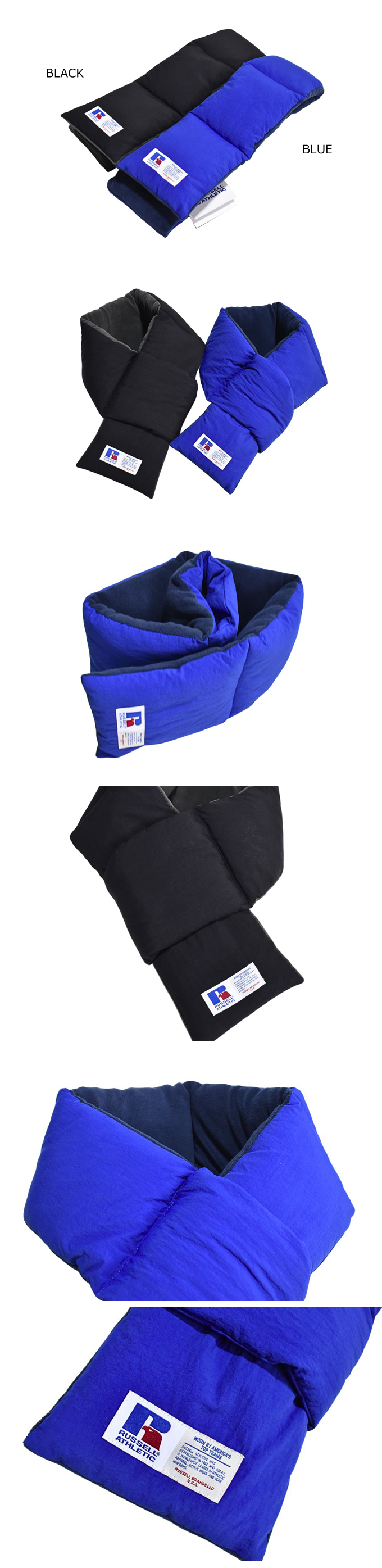 RUSSELL ATHLETIC NYLON / FLEECE LINED PADDED MUFELER